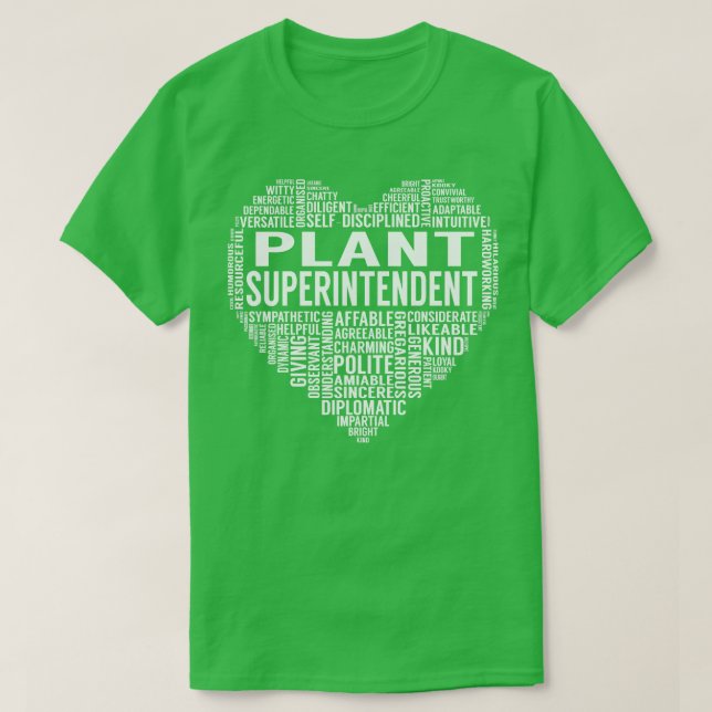 Camiseta Corazón de Superintendente de Planta (Diseño del anverso)