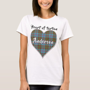 Camiseta Corazón de Tartan Clan Anderson Plaid