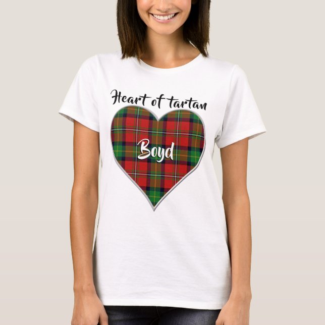 Camiseta Corazón de Tartan Clan Boyd Plaid (Anverso)