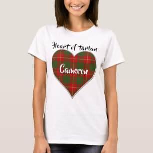 Camiseta Corazón de Tartán Clan Cameron Cuadros