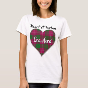 Camiseta Corazón de Tartan Clan Crawford Plaid