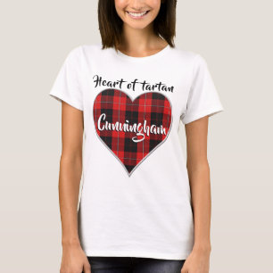 Camiseta Corazón de Tartan Clan Cunningham Plaid
