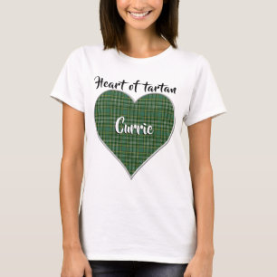 Camiseta Corazón de Tartán Clan Currie Plaid
