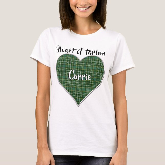 Camiseta Corazón de Tartán Clan Currie Plaid (Anverso)