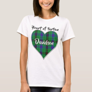 Camiseta Corazón de Tartan Clan Davidson Plaid