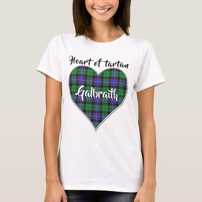 Camiseta Corazón de Tartan Clan Galbraith Plaid (Anverso)