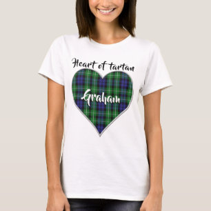 Camiseta Corazón de Tartan Clan Graham Plaid