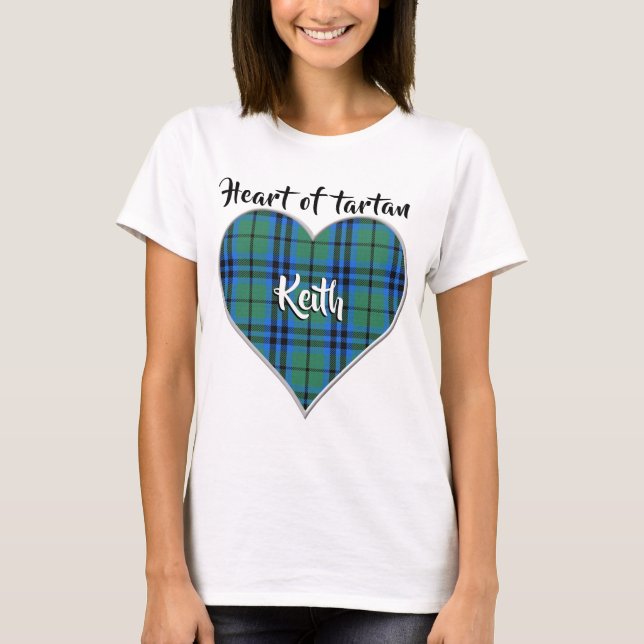 Camiseta Corazón de Tartán Clan Keith Cuadros (Anverso)