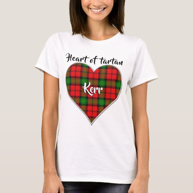 Camiseta Corazón de Tartán Clan Kerr Plaid (Anverso)
