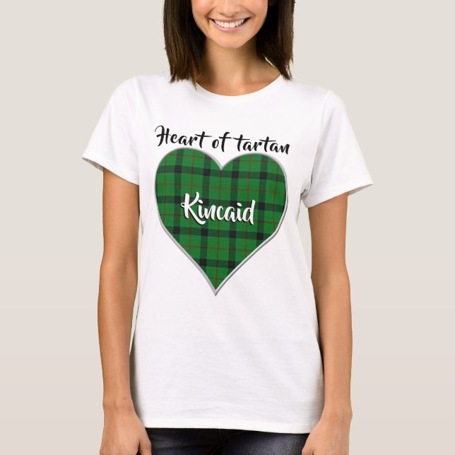 Camiseta Corazón de Tartan Clan Kincaid Plaid (Anverso)