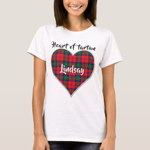 Camiseta Corazón de Tartan Clan Lindsay Plaid