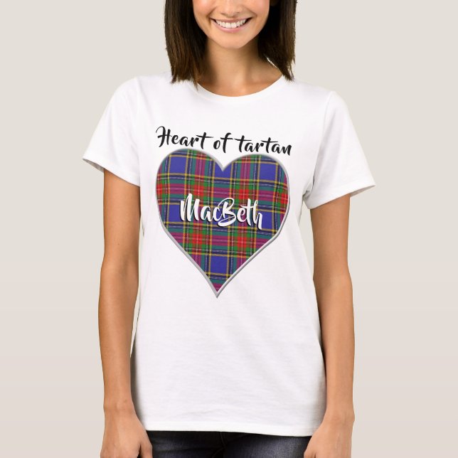 Camiseta Corazón de Tartan Clan MacBeth Plaid (Anverso)