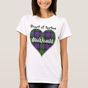 Camiseta Corazón de Tartán Clan MacDonald Donald Plaid