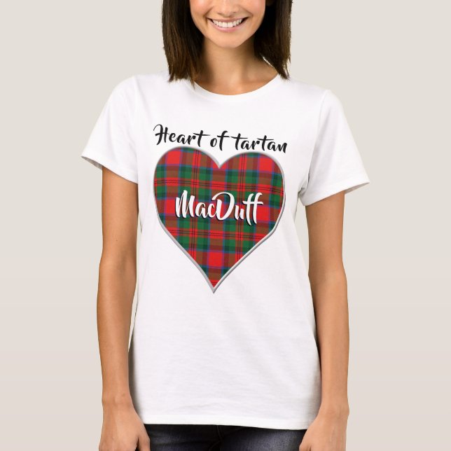 Camiseta Corazón de Tartan Clan MacDuff Plaid (Anverso)