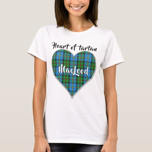 Camiseta Corazón de Tartán Clan MacLeod de Harris Plaid (Anverso)
