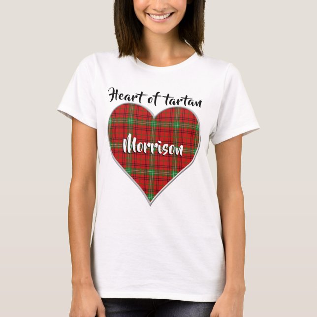 Camiseta Corazón de Tartán Clan Morrison Plaid (Anverso)