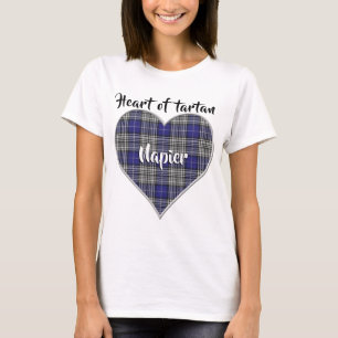 Camiseta Corazón de Tartan Clan Napier Plaid