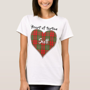 Camiseta Corazón de Tartán Clan Scott Plaid