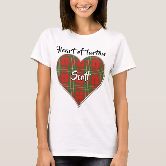 Camiseta Corazón de Tartán Clan Scott Plaid (Anverso)