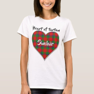 Camiseta Corazón de Tartan Clan Sinclair Plaid