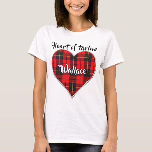 Camiseta Corazón de Tartán Clan Wallace Plaid (Anverso)