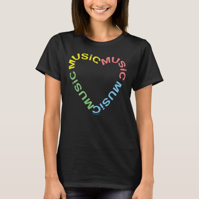 Camiseta Corazón de texto musical (Anverso)