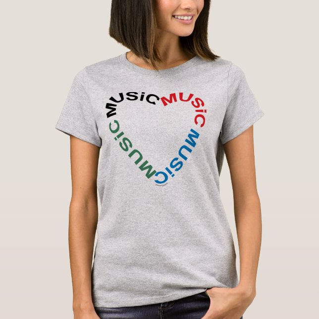 Camiseta Corazón de texto musical (Anverso)