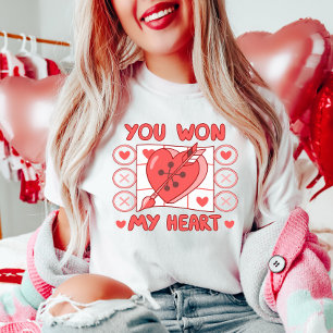 Camiseta Corazón de Tic-Tac-Toe San Valentín