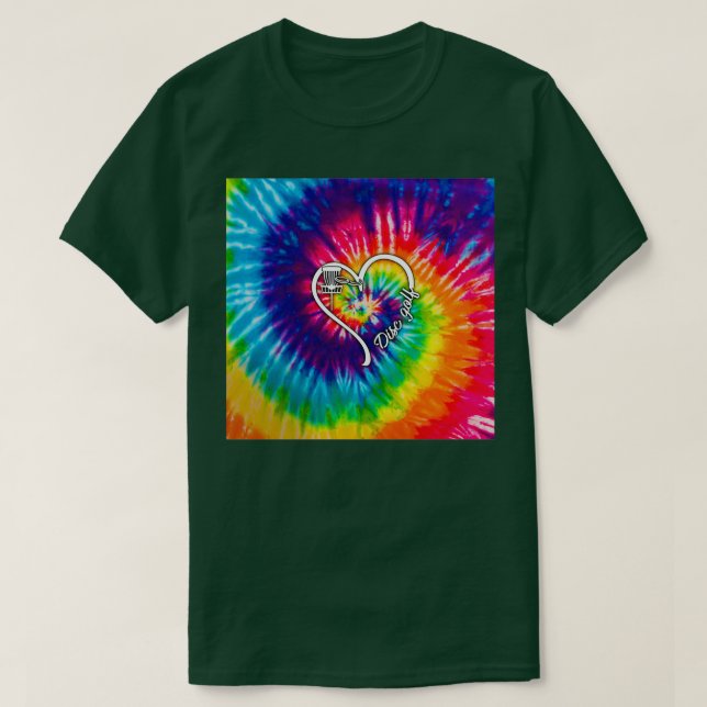 Camiseta Corazón de tinte de disco de golf (Diseño del anverso)