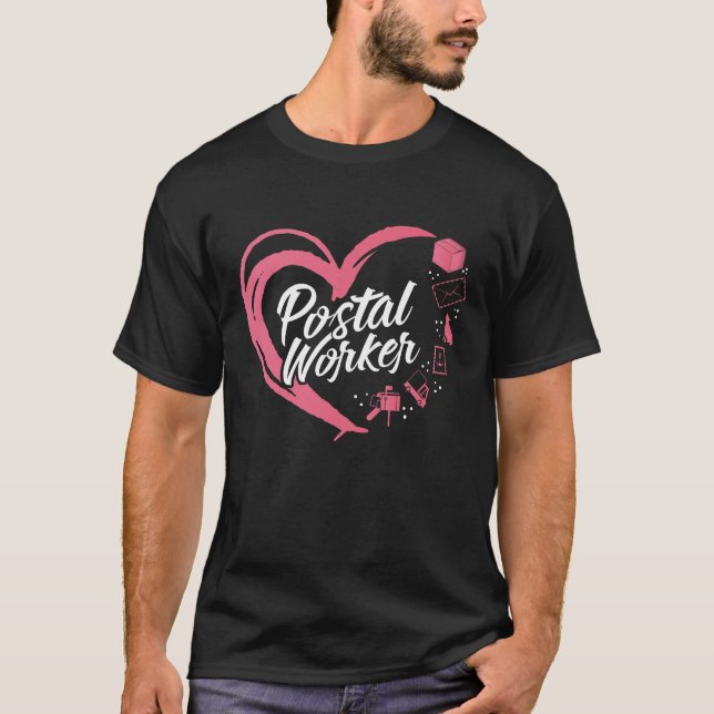 Camiseta Corazón de trabajador postal de Mailman (Anverso)
