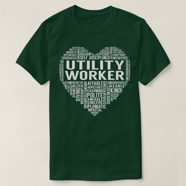Camiseta Corazón de trabajo de utilidades (Diseño del anverso)