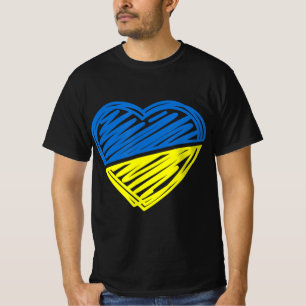 Camiseta Corazón de Ucrania, apoyo la bandera ucraniana