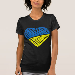 Camiseta Corazón de Ucrania, apoyo la bandera ucraniana