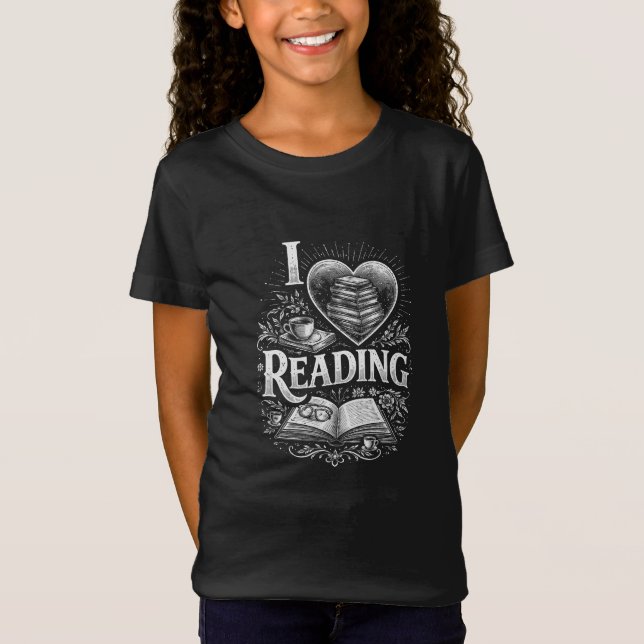 Camiseta Corazón de un amante de los libros (Anverso)
