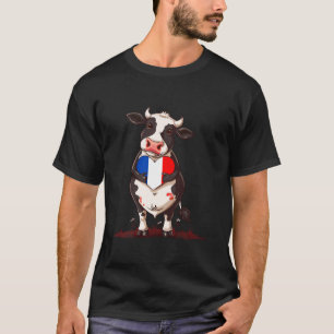 Camiseta Corazón de vaca Francia Bandera francesa Raíces fr