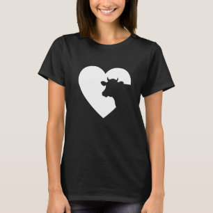 Camiseta Corazón De Vaca Para Un Chica Que Ama El Ganado De
