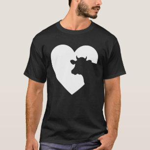 Camiseta Corazón De Vaca Para Un Chica Que Ama El Ganado De