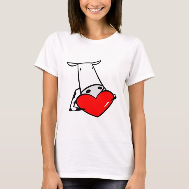 Camiseta Corazón de vaca Valentine Amo Vacas (Anverso)
