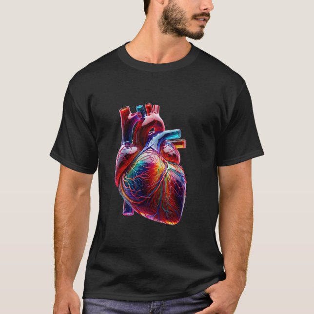 Camiseta Corazón de vidrio colorido (Anverso)