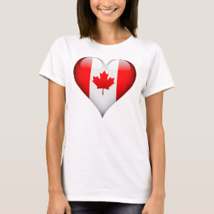 Camiseta Corazón de vidrio de bandera canadiense