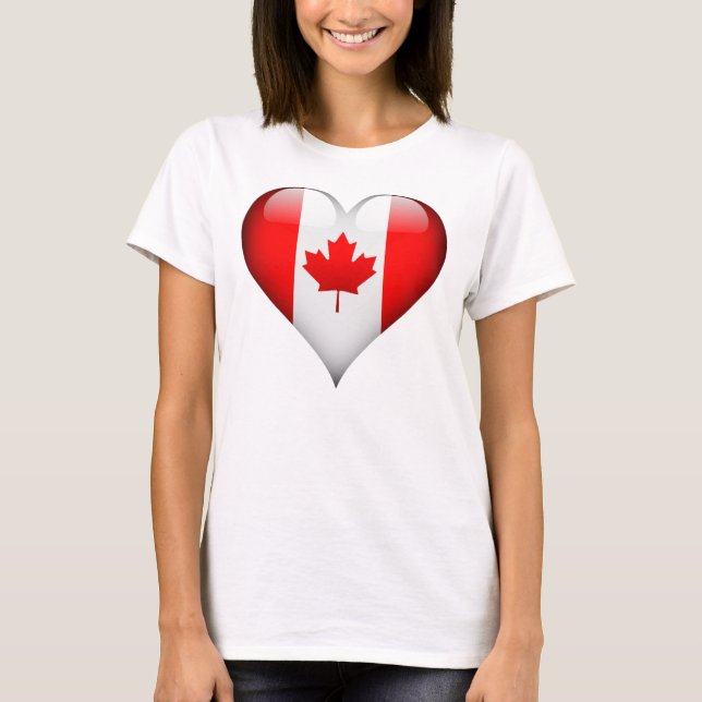 Camiseta Corazón de vidrio de bandera canadiense (Anverso)