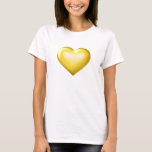 Camiseta Corazón de vidrio dorado<br><div class="desc">Esta camiseta tiene un corazón dorado con un aspecto brillante en el centro. Haga clic en "Personalizar". para cambiar el tamaño y la posición del corazón de vidrio dorado, cambiar el color de la camiseta o añadir texto personalizado. Elija el estilo de fuente, el tamaño y el color. El diseño...</div>