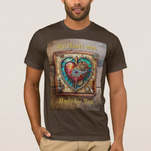 Camiseta Corazón de vidrio emplomado de girasol serie Steam