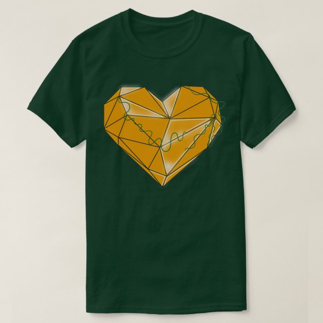 Camiseta Corazón de vidrio naranja (Diseño del anverso)