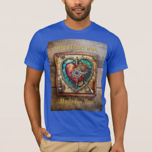 Camiseta Corazón de vidrio tintado de girasol serie Steampu