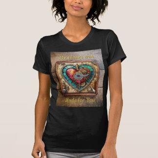 Camiseta Corazón de vidrio tintado de girasol serie Steampu