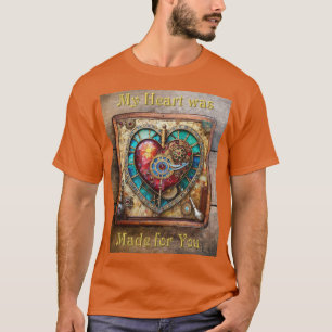 Camiseta Corazón de vidrio tintado de girasol serie Steampu