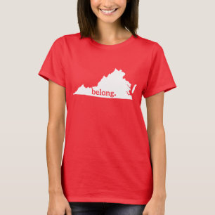 Camiseta Corazón de Virginia, Mapa Estatal de Belong
