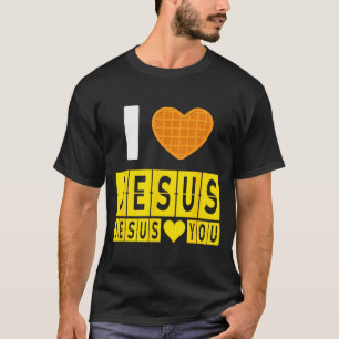 Camiseta Corazón de Waffle Te Amo Jesús Jesús Te Ama Divert