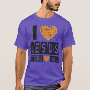 Camiseta Corazón de Waffle Te Amo Jesús Jesús Te Ama Funny